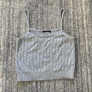 Brandy Melville knit crop top baby blue.